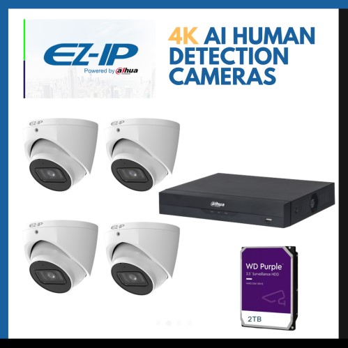 Dahua Ezip 8 Mega Pixel (4k) Ip Cctv Security Camera System